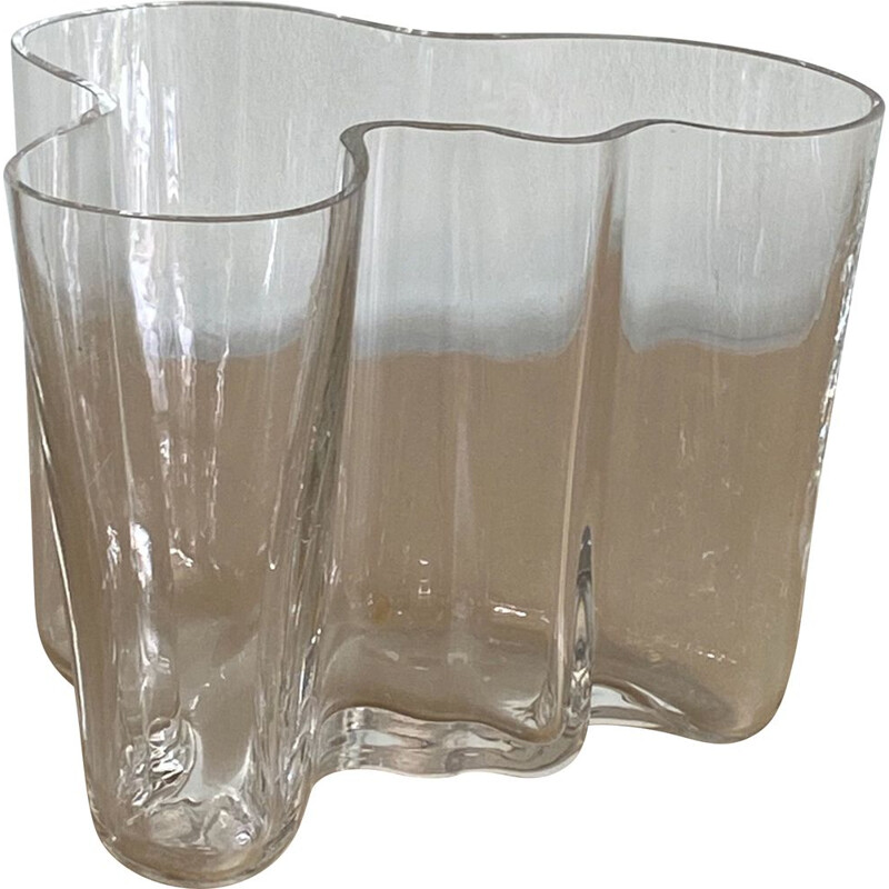 Vintage clear glass 3030 Savoy vase by Alvar Aalto for Iittala, Finland