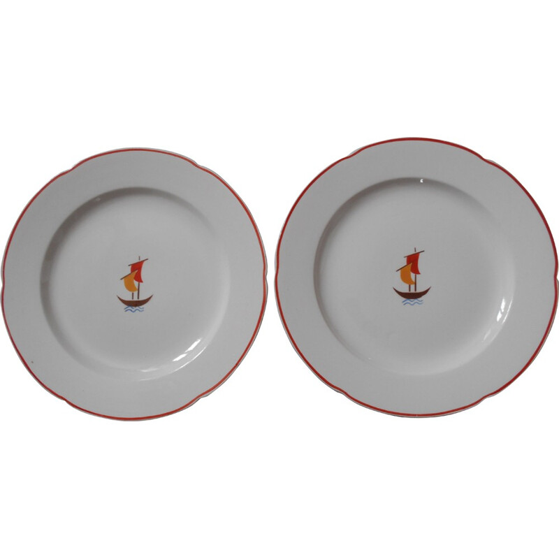 Set of two plates in ceramic, Gio PONTI - 1930s