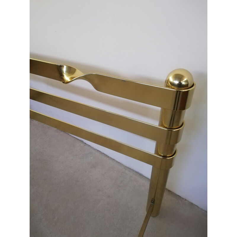 Vintage double bed in brass plated metal, 1970s