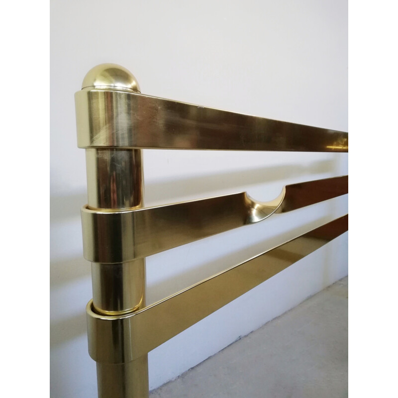 Vintage double bed in brass plated metal, 1970s