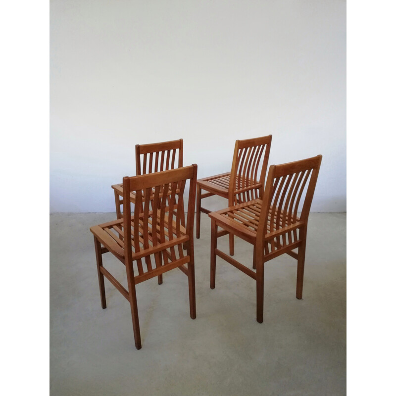 Set of 4 vintage Milano chairs by Aldo Rossi for Molteni, 1987s
