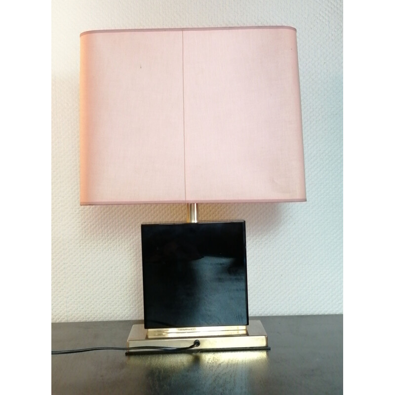 Lampe vintage en bois laqué de Jean Claude Mahey pour la Maison Romeo, 1970
