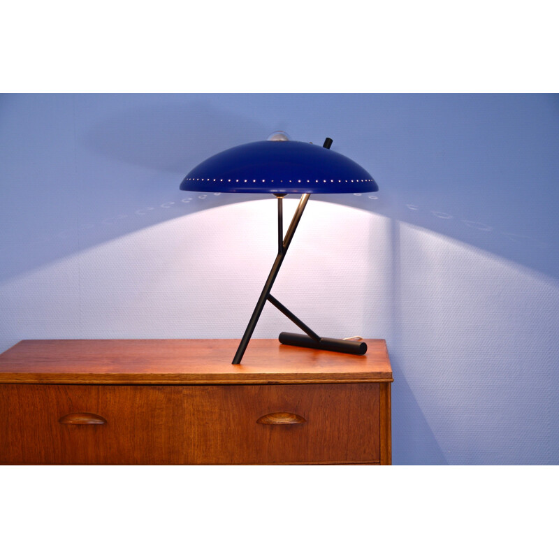 Vintage lamp in blue by Louis Kalff for Philips, 1960s