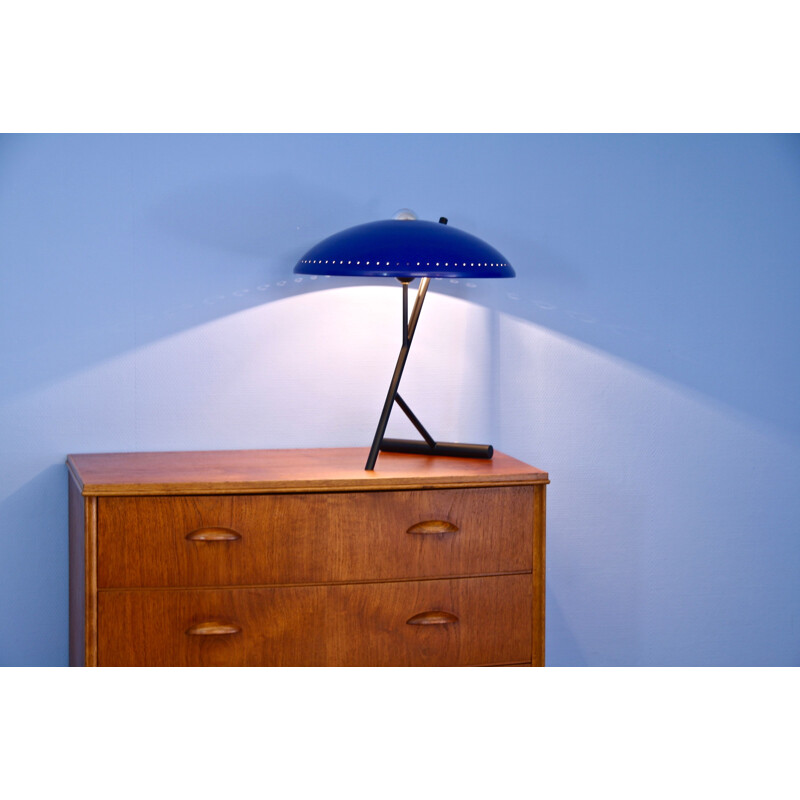 Vintage lamp in blue by Louis Kalff for Philips, 1960s