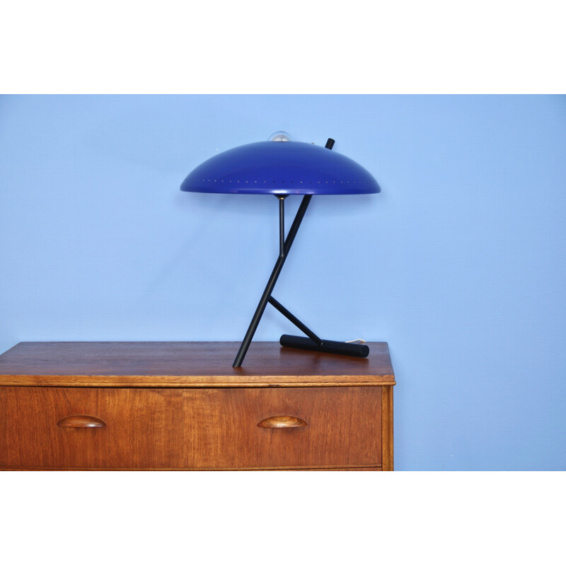 Vintage lamp in blue by Louis Kalff for Philips, 1960s