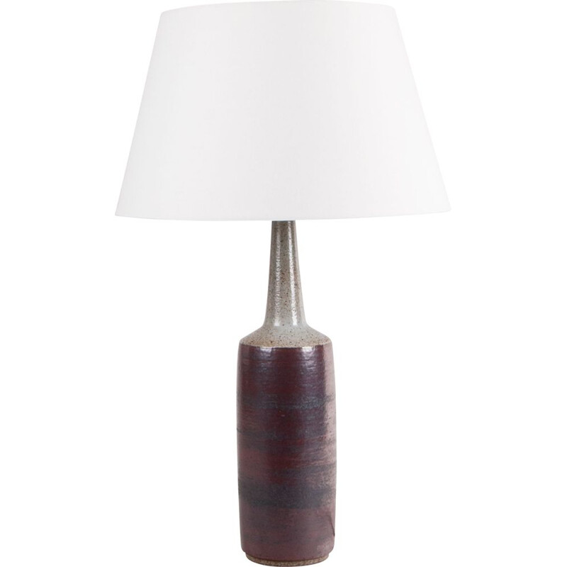 Vintage Burgundy glazed table lamp by Per Linnemann-Schmidt, Denmark 1960s