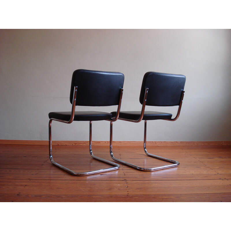 Set of 4 vintage armchairs S 32 PV by Marcel Breuer for Thonet