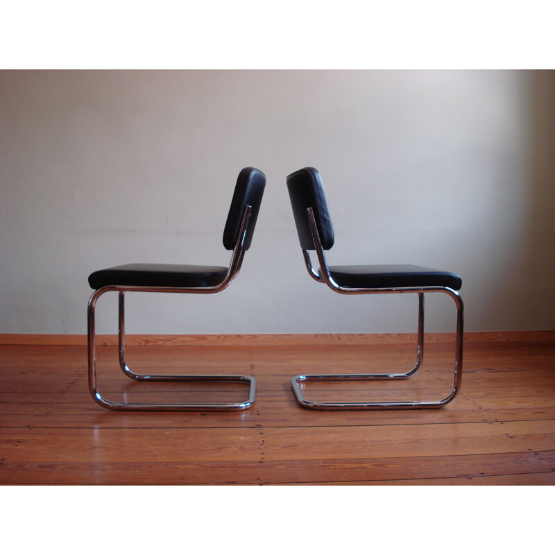 Conjunto de 4 sillones vintage S 32 PV de Marcel Breuer para Thonet