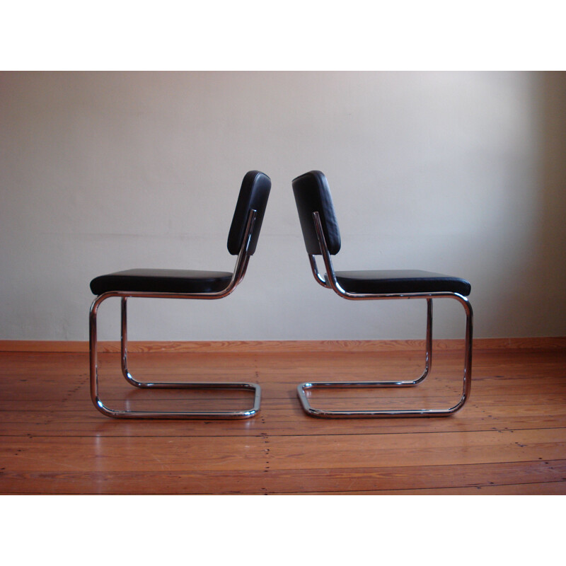 Set van 4 vintage fauteuils S 32 PV van Marcel Breuer voor Thonet
