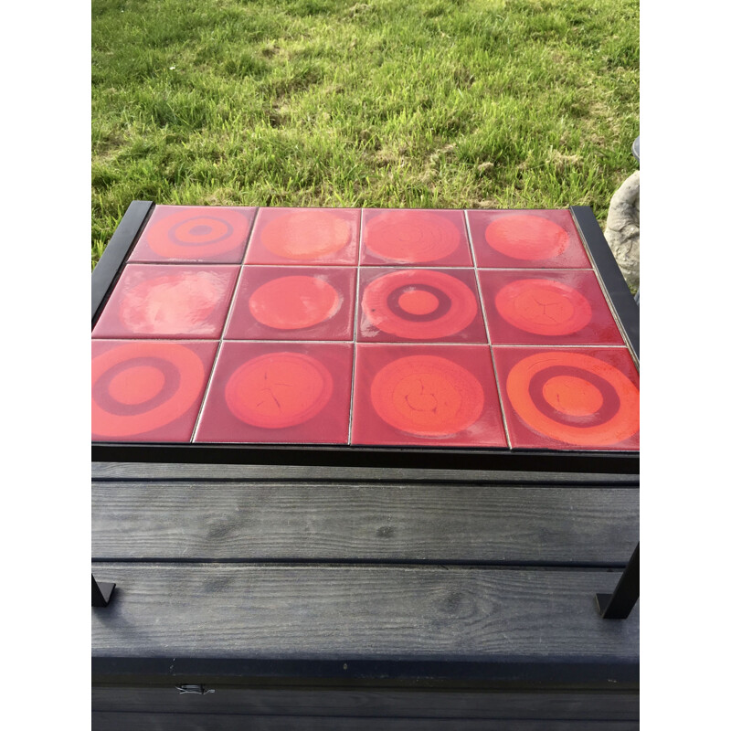 Vintage coffee table "Lune" in ceramic by Mado Jolain