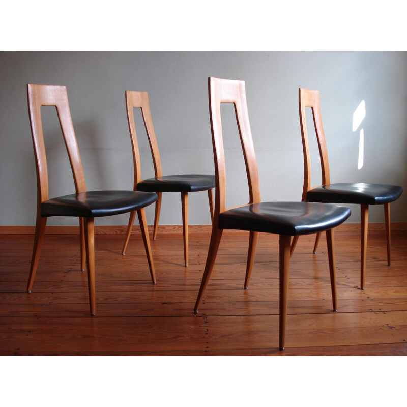 Ensemble de 4 chaises vintage par Ernst Martin Dettinger, Allemagne 1970
