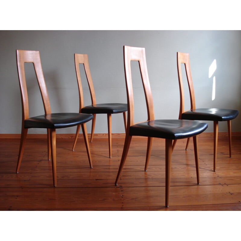 Set of 4 vintage chairs by Ernst Martin Dettinger, Germany 1970s