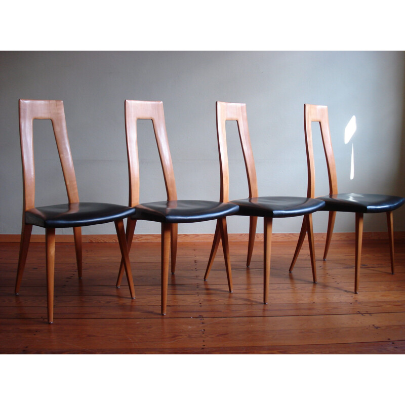 Ensemble de 4 chaises vintage par Ernst Martin Dettinger, Allemagne 1970