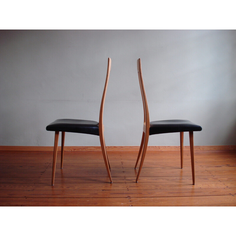 Set of 4 vintage chairs by Ernst Martin Dettinger, Germany 1970s