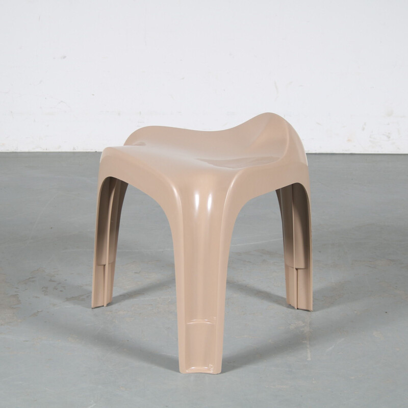 Vintage Mocca stool "Casalino" by Alexander Begge for Casala, Germany 1970s