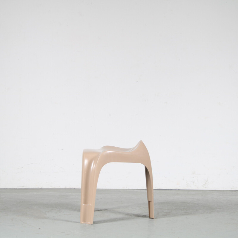 Vintage Mocca stool "Casalino" by Alexander Begge for Casala, Germany 1970s