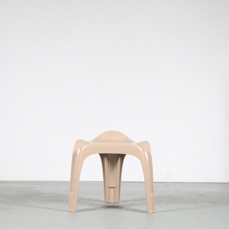 Vintage Mocca stool "Casalino" by Alexander Begge for Casala, Germany 1970s