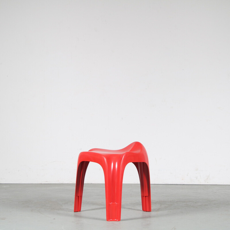 Vintage stool "Casalino" red by Alexander Begge for Casala, Germany 1970s