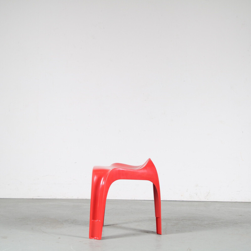 Vintage stool "Casalino" red by Alexander Begge for Casala, Germany 1970s