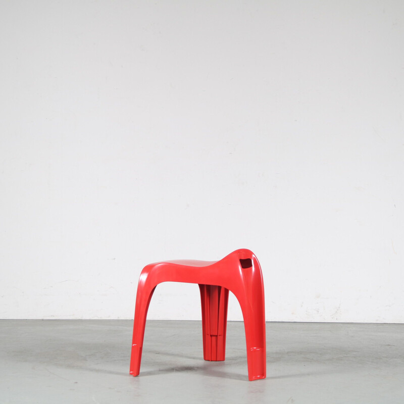 Vintage stool "Casalino" red by Alexander Begge for Casala, Germany 1970s