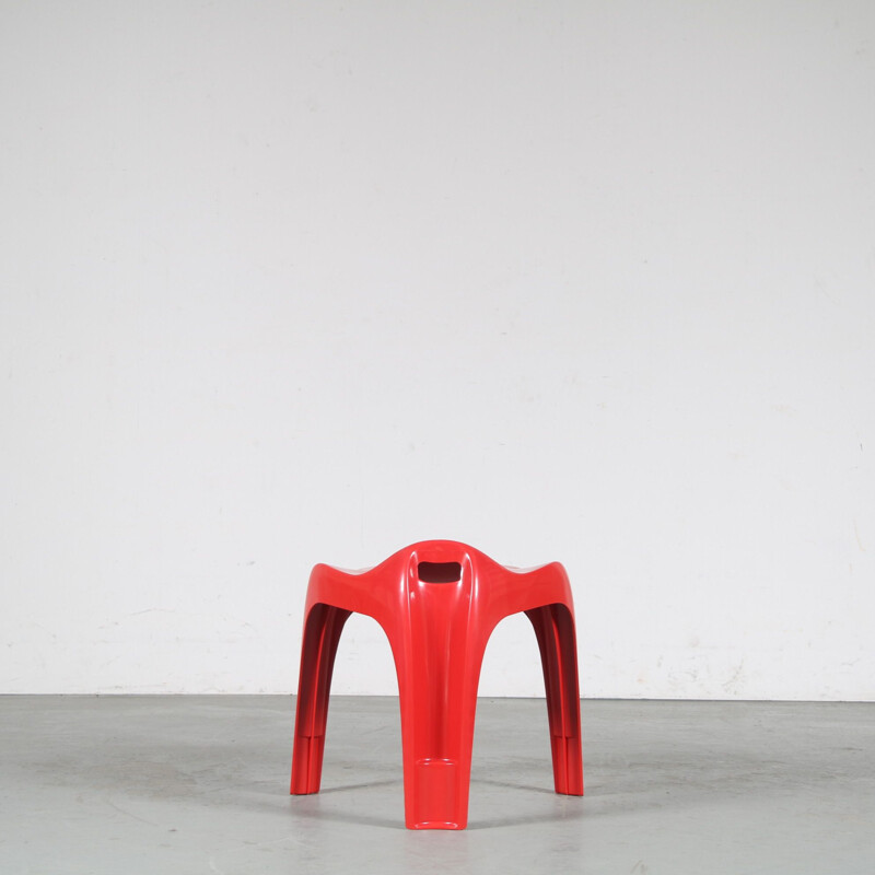 Vintage stool "Casalino" red by Alexander Begge for Casala, Germany 1970s