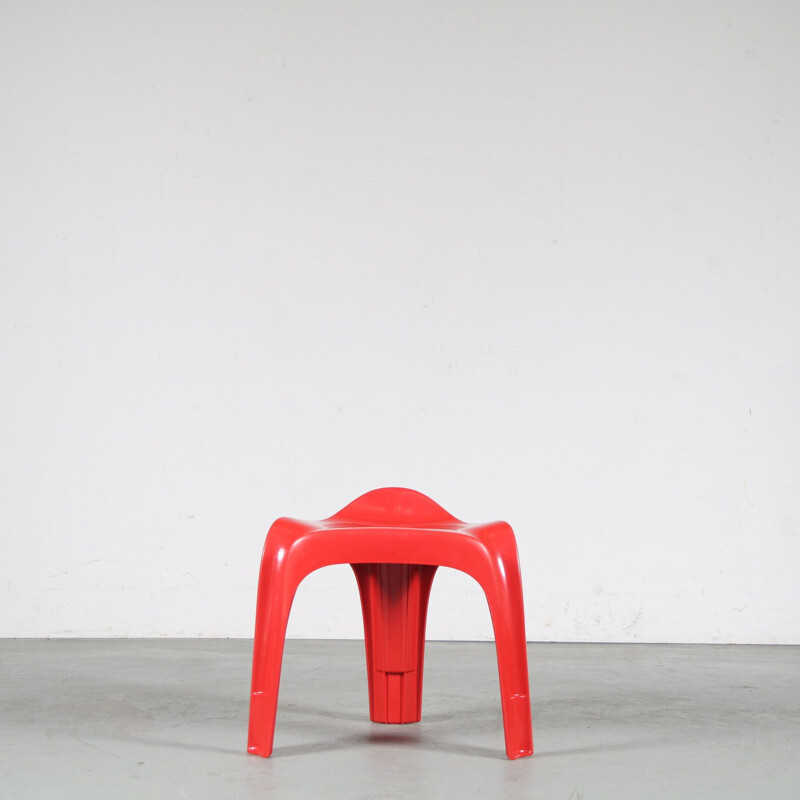 Vintage stool "Casalino" red by Alexander Begge for Casala, Germany 1970s