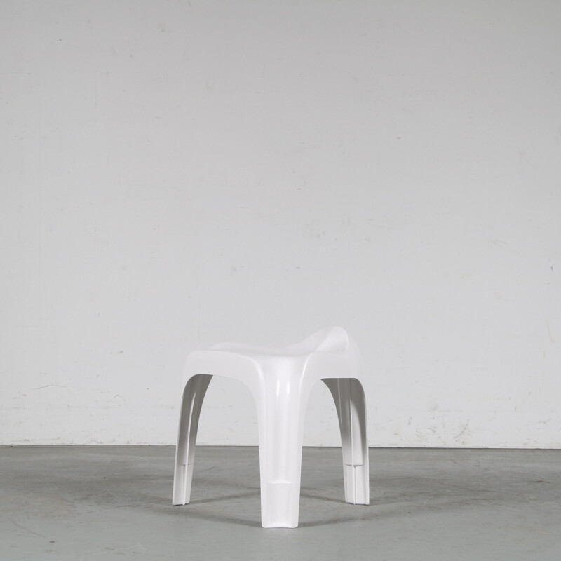 Vintage white "Casalino" stool by Alexander Begge for Casala, Germany 1970s