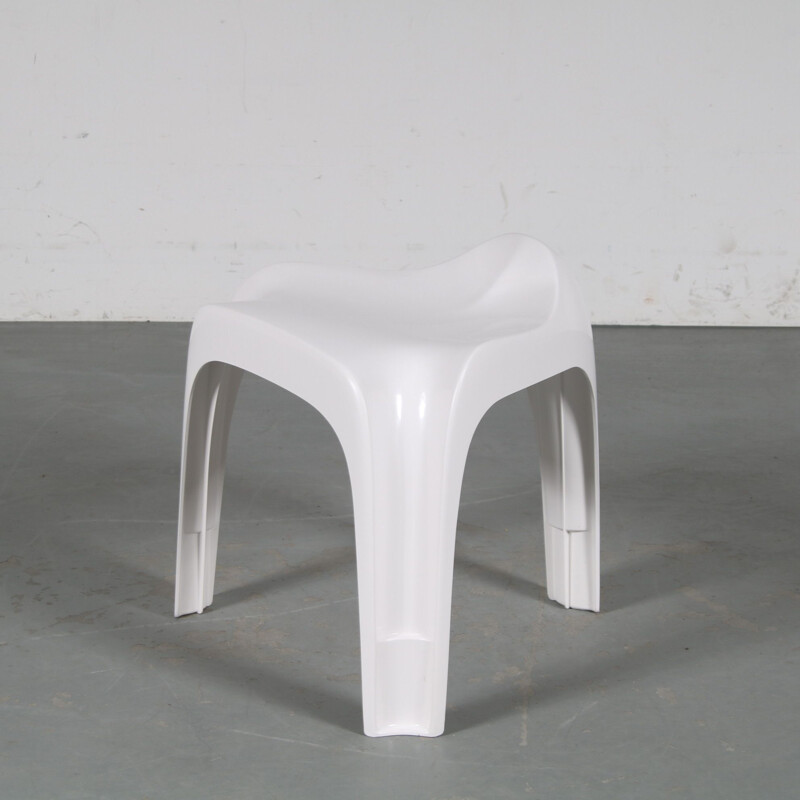 Vintage white "Casalino" stool by Alexander Begge for Casala, Germany 1970s