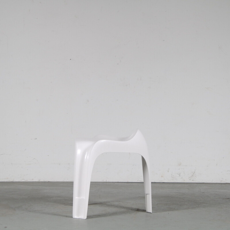 Vintage white "Casalino" stool by Alexander Begge for Casala, Germany 1970s