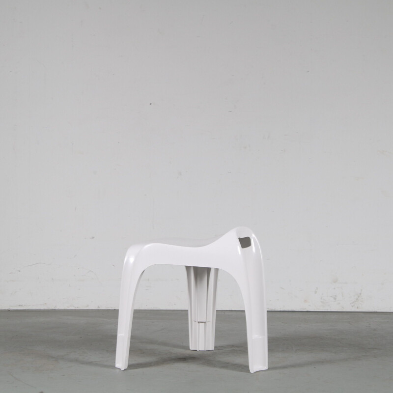 Vintage white "Casalino" stool by Alexander Begge for Casala, Germany 1970s