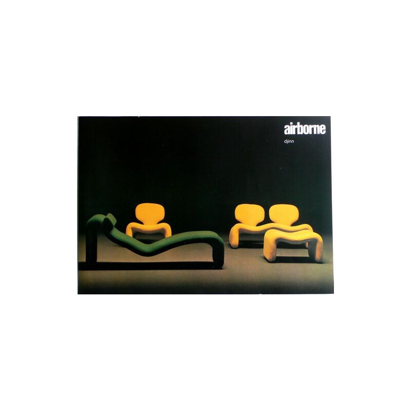 Yellow djinn settee sofa, Olivier MOURGUE - 1960s