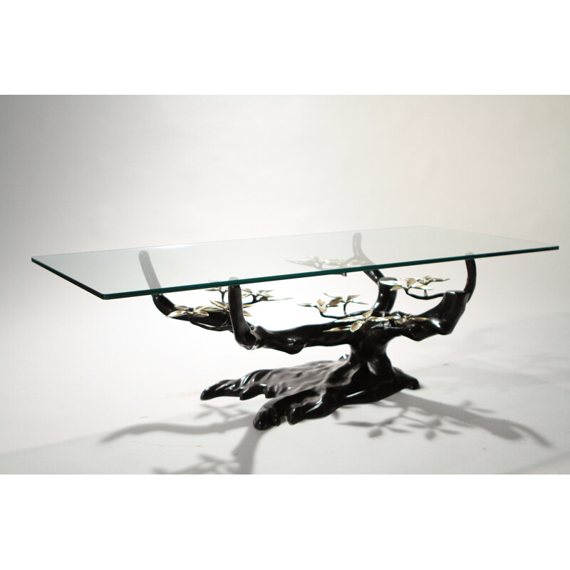 Coffee table in bronze and brass, Willy DARO - 1970s