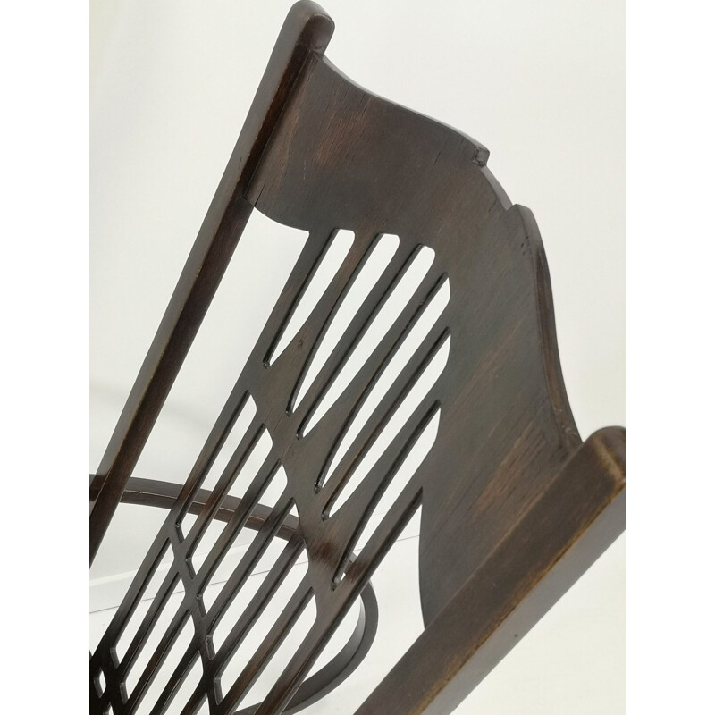Chaise à bascule vintage en bois courbé de Gustav Siegel pour Jacob & Josef Kohn, Autriche 1910
