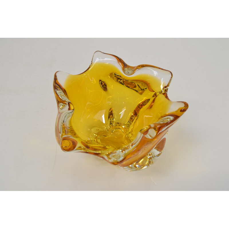 Vintage glass bowl by Josef Hospodka, Czechoslovakia 1960