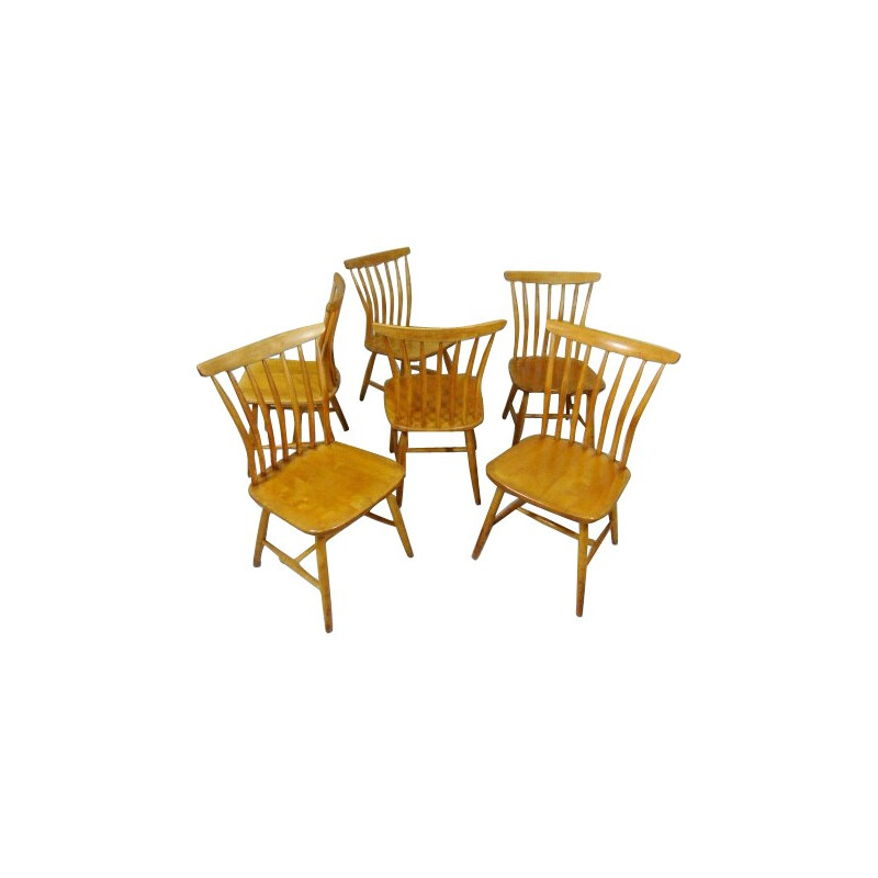 Set of 6 chairs in wood, Bengt AKERBLOM - 1950s