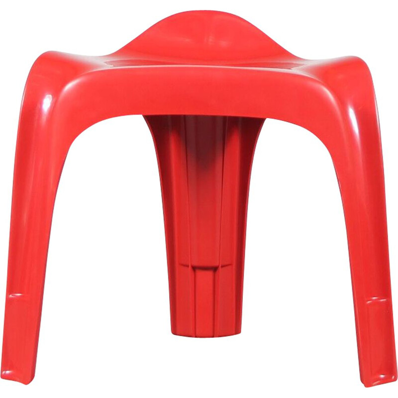 Vintage stool "Casalino" red by Alexander Begge for Casala, Germany 1970s