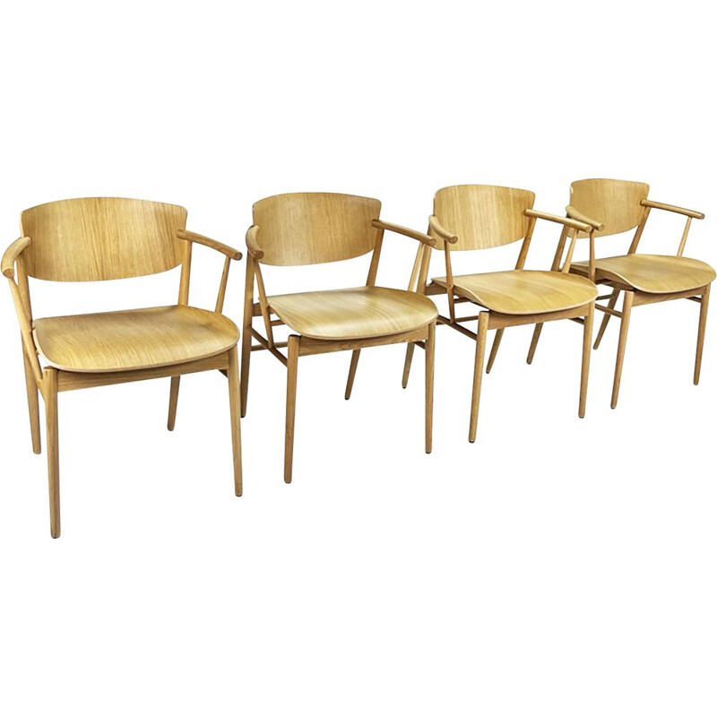 Set of 4 vintage N01 dining chairs by Nendo and Fritz Hansen