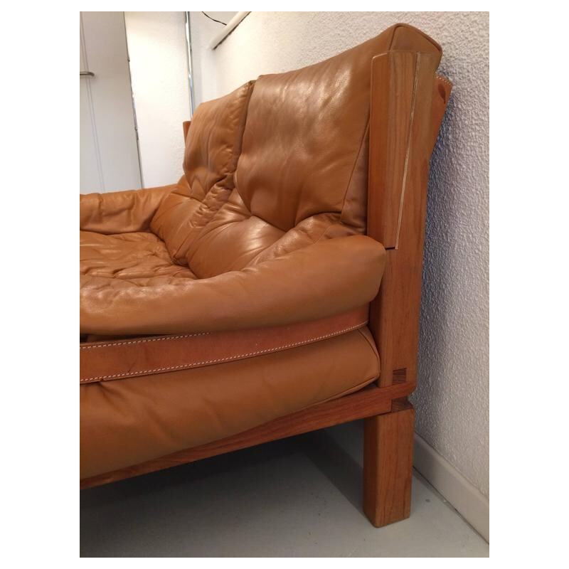 2 seater sofa "S22" in leather by Pierre CHAPO - 1960s