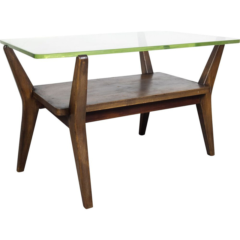 Vintage beechwood coffee table by Jan Vaněk for Krásná Jizba, Czechoslovakia 1940