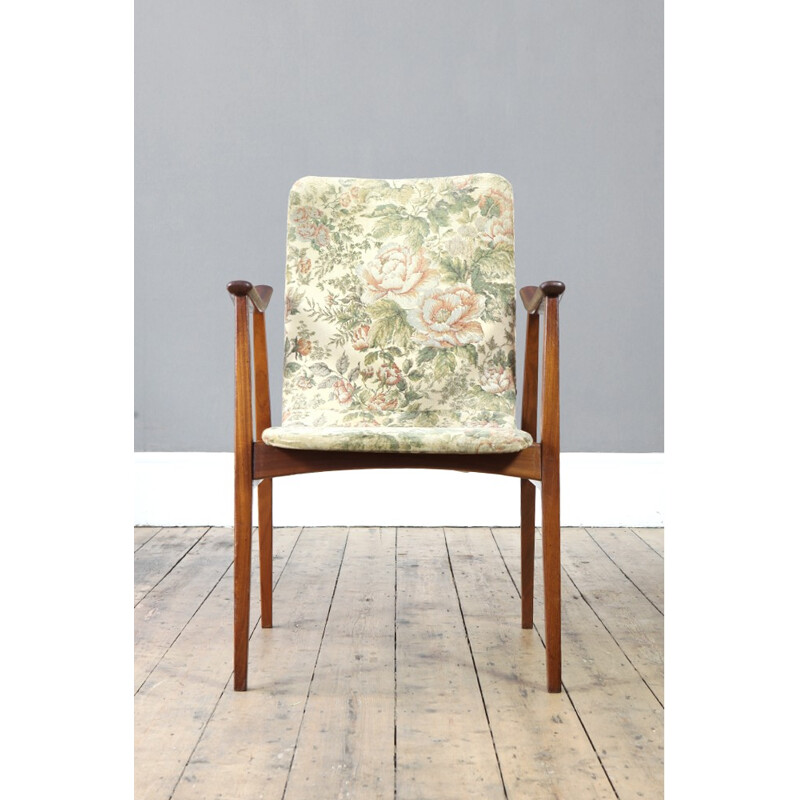 Dutch armchair in teak and fabric - 1960s