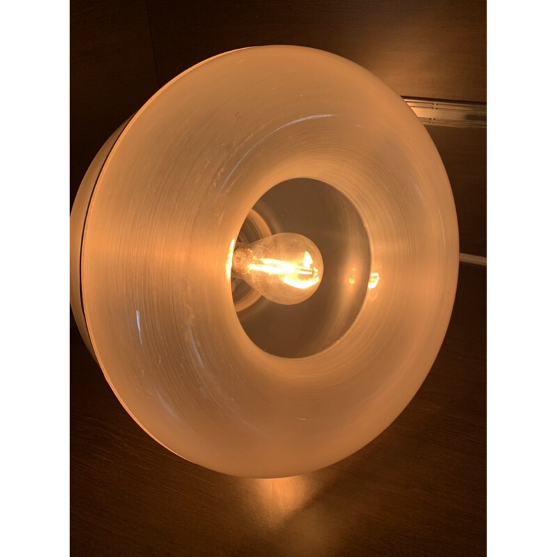 Vintage plastic chrome pendant lamp, 1970-1980