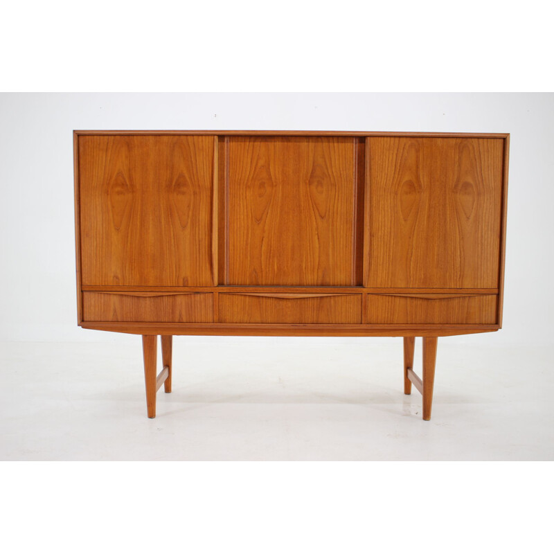 Danish vintage teak highboard by E. W. Bach for Sejling Skabe, 1950s