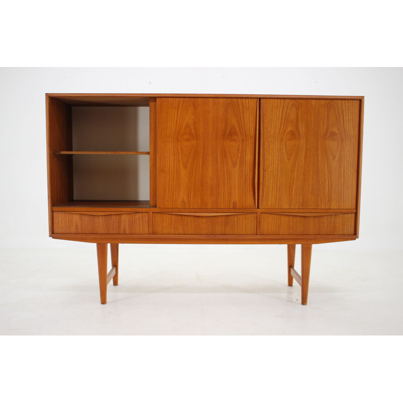 Danish vintage teak highboard by E. W. Bach for Sejling Skabe, 1950s