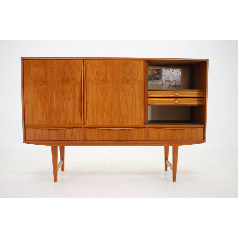 Danish vintage teak highboard by E. W. Bach for Sejling Skabe, 1950s