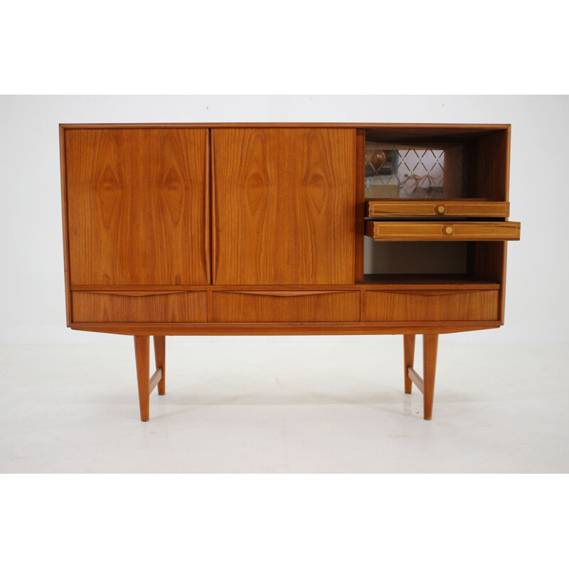 Danish vintage teak highboard by E. W. Bach for Sejling Skabe, 1950s