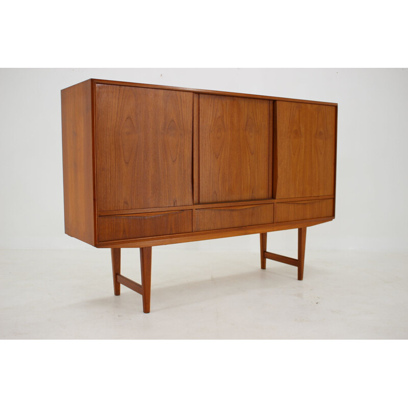 Danish vintage teak highboard by E. W. Bach for Sejling Skabe, 1950s