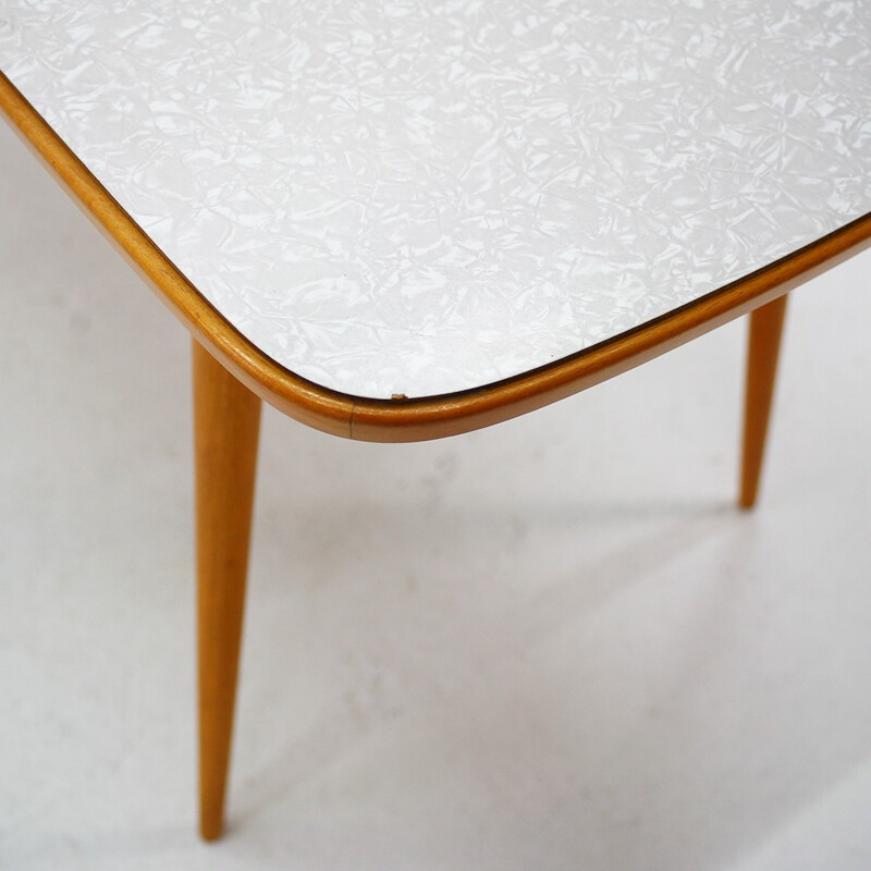 Coffee table in beech and formica - 1950s