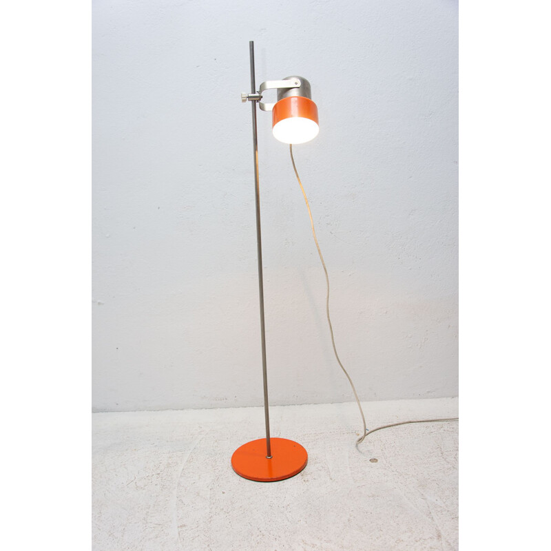 Lámpara de pie vintage de acero cromado de Josef Hurka, Checoslovaquia 1970