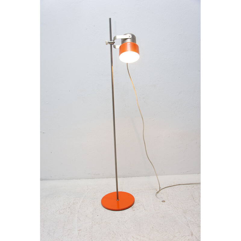 Vintage chrome steel floor lamp by Josef Hurka, Czechoslovakia 1970