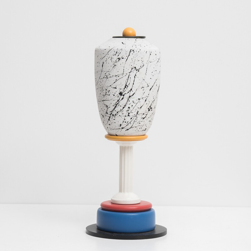 Vase "Memphis" italienne en céramique multicolore - 1980